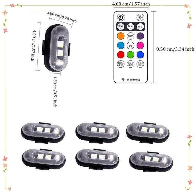 6Pcs Magnetic Led Strobe Lights with Remote Control Wireless Led Lights Rechargeable Emergency Strobe Warning Flashing Lights for Cars Motorcycle Bike