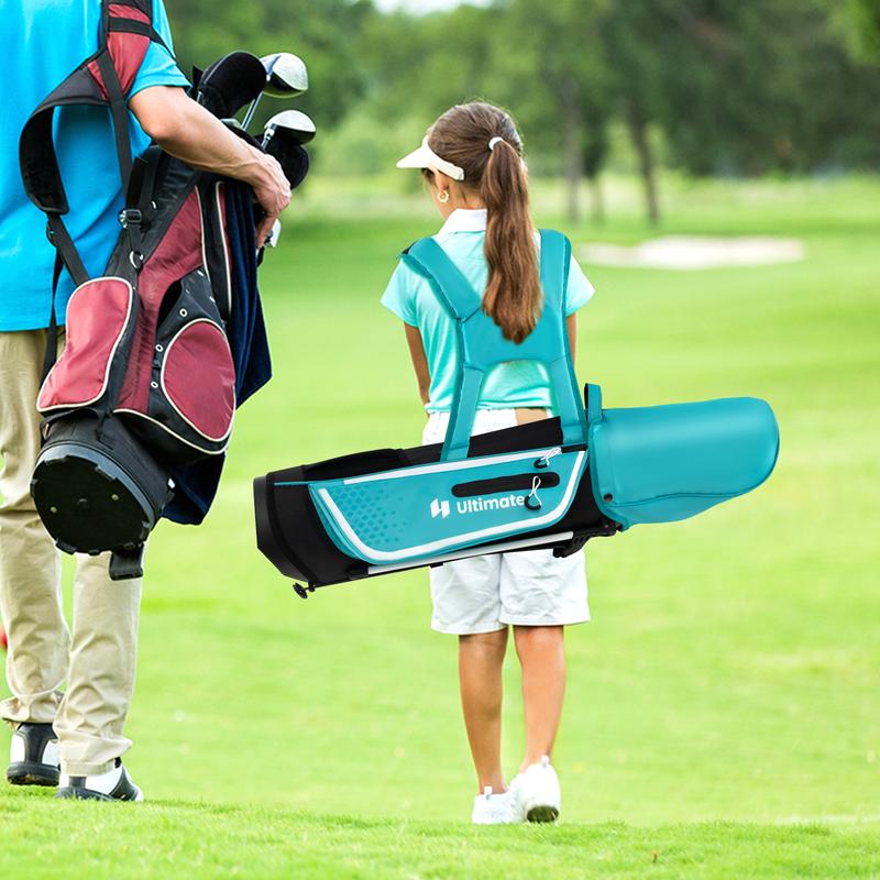 FestivalJoy-Junior Complete Golf Club Set for Kids with Rain Hood Right Hand Children Golf Age 8-10 Years Old-Blue