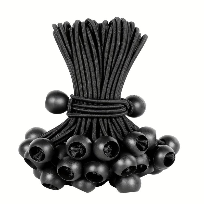 Outdoor Elastic Ball Type Elastic Rope, 25pcs set Tent Clamp Fixed Ball Clip, Loose Tight Lashing Rope, Tent Accessories for Outdoor Camping Hiking