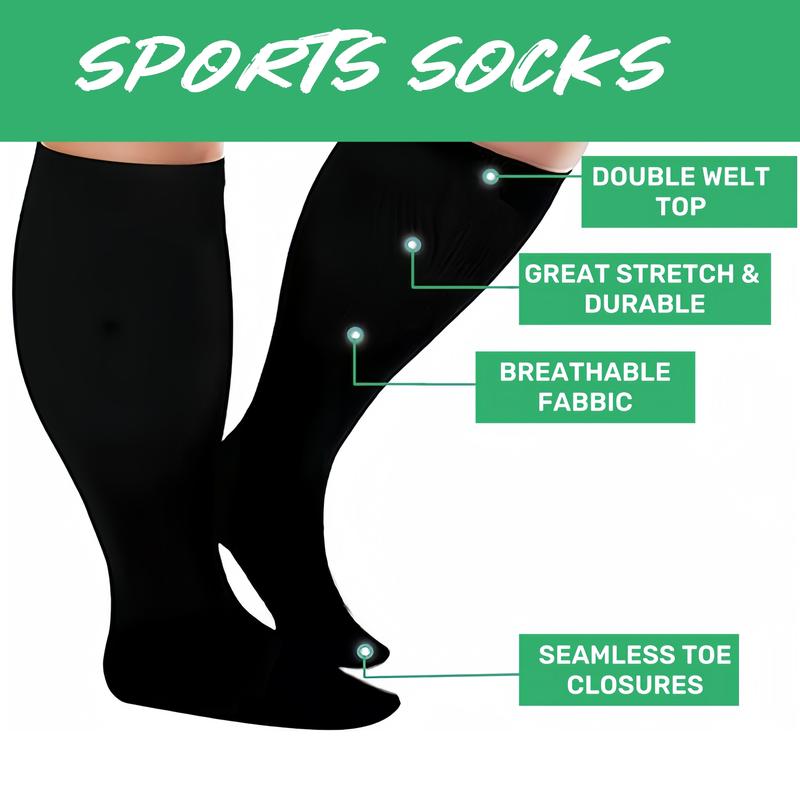 ISUNIE Plus Size Sports Socks for Men and Women-3 pairs Sports Stockings Support for Running,Hiking,Travel christmas sock