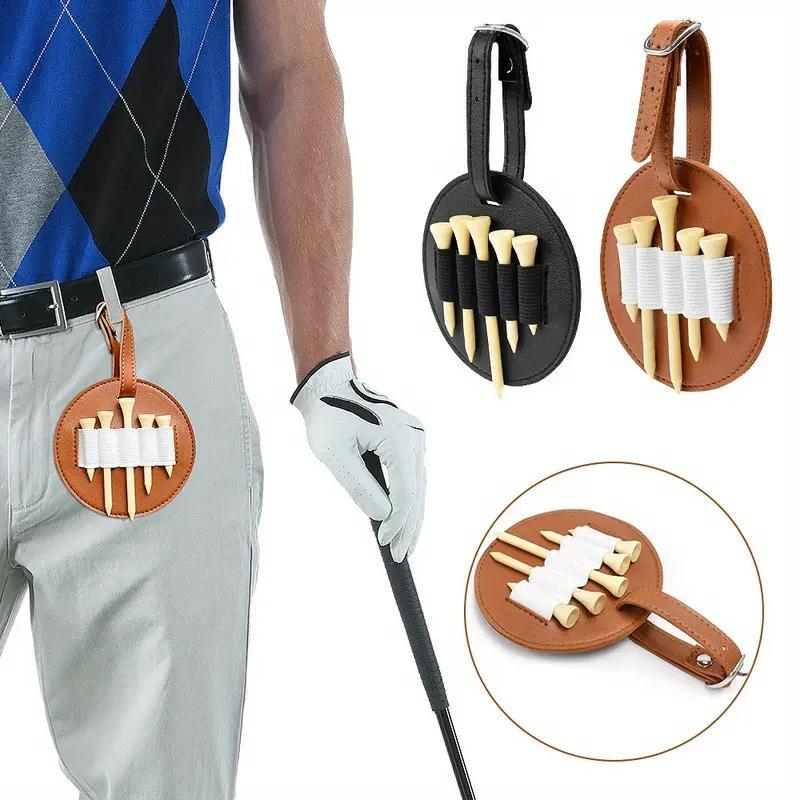 Golf Fairway Holder Kit, 2 Counts Double-sided Golf Fairway Bag with 10 Tees, Outdoor Waist Hanging Golf Accessories Storage Bag for Men & Women