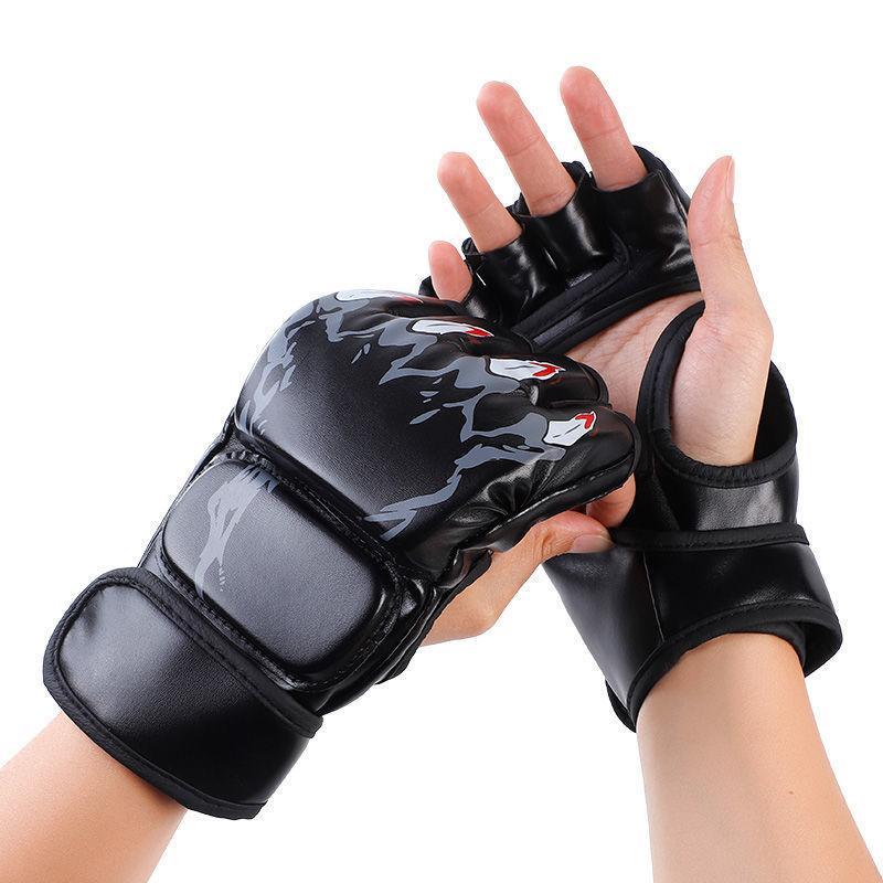 Half Finger Boxing Gloves, 1 Pair Professional Boxing Training Gloves, Training Equipment For Taekwondo & MMA, Christmas Gift