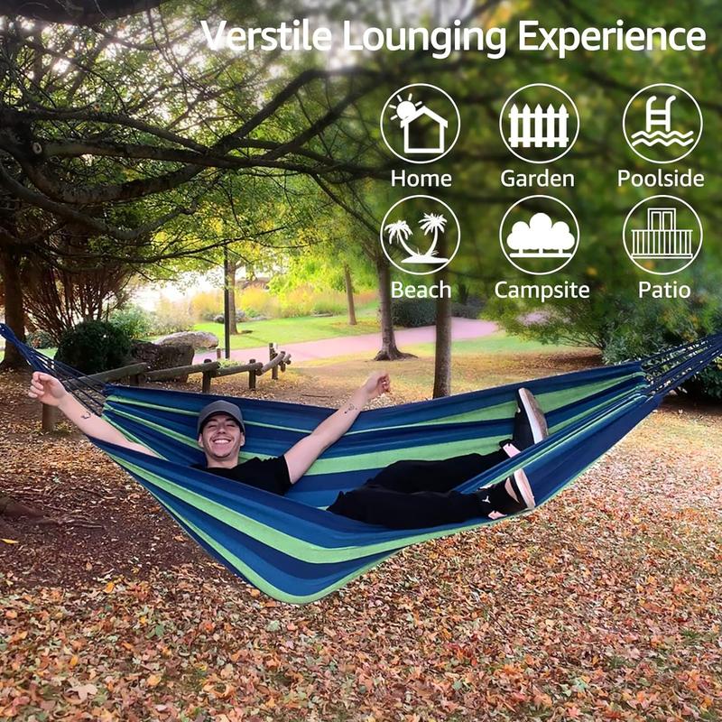 Comfortable Fabric Hammock with Tree Straps for Hanging Durable Hammock Up to 660lbs Portable Hammock with Travel Bag,Perfect for Camping Outdoor Indoor Patio Backyard