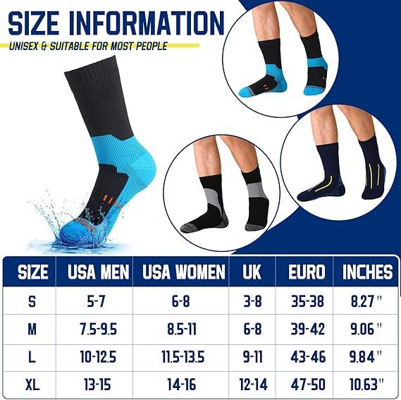 ISUNIE Waterproof Outdoor Sports Socks for Men and Women - Breathable and Warm, Unisex Size