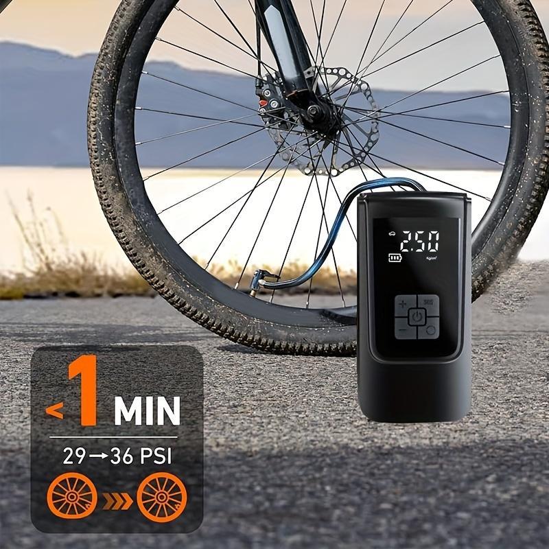 Portable Car Tire Inflator, 4 Modes Car Air Compressor with LED Light, Rechargeable Air Pump for Ball, Bicycle, Motorcycle, Car Tire Inflation