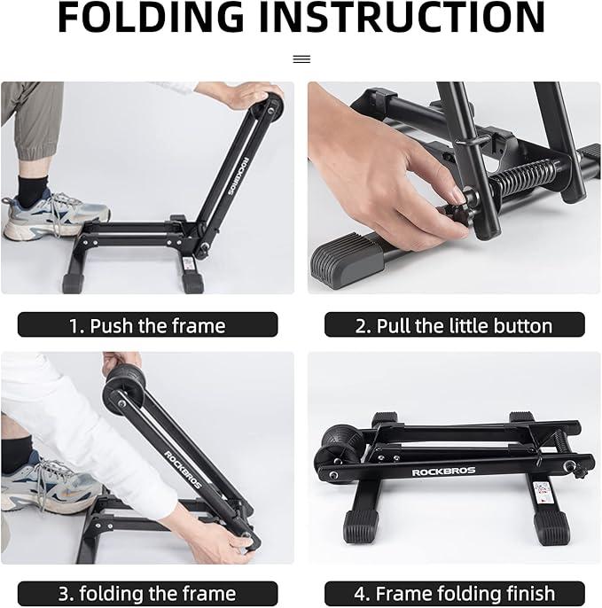 ROCKBROS Foldable Bike Stand Floor Bike Parking Stand Bike Holder Bicycle Rack for 20