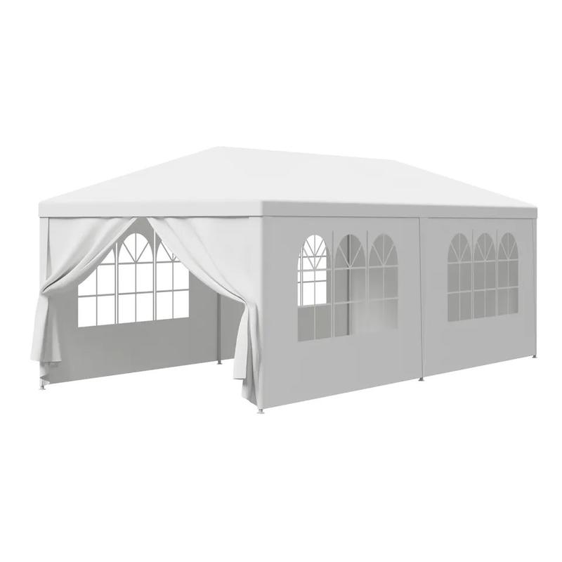 10' x 20' Outdoor White Waterproof Gazebo Canopy Tent with Removable Sidewalls Windows Heavy Duty Tent for Party Wedding Events Beach BBQ… party tent