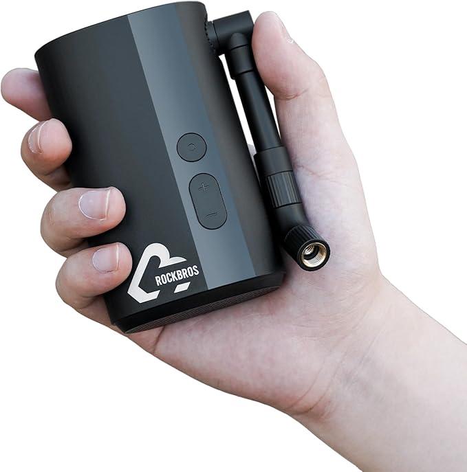 ROCKBROS 150PSI Mini Electric Bike Pump, 32s Fast Inflation, Bike Tire Pump with Digital Gauge, Auto-Shutoff, Compatible with Presta and Schrader Valves
