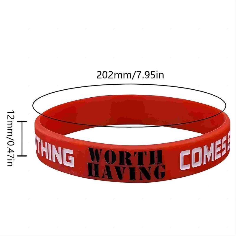 Silicone Wristband, 12pcs set Inspirational Quotes Sports Band, Perfect Indoor Entertainment Accessory, Ideal Summer Gift