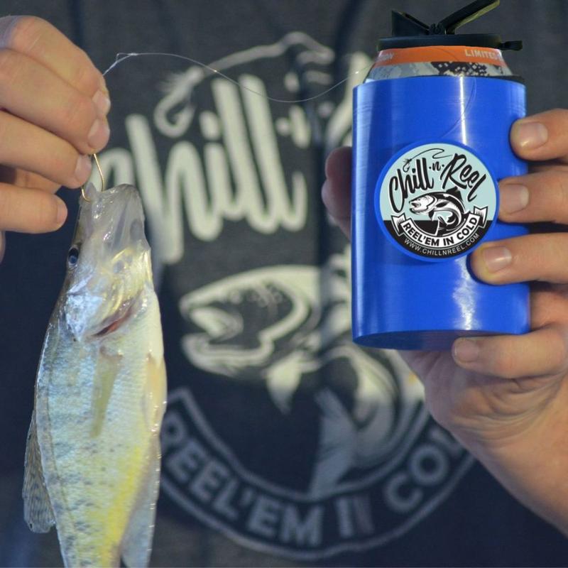 Chill-N-Reel Patriotic Bundle: Red Blue Camo Fishing Can Coolers. Perfect Gift for Father's Day or Boyfriend! As Seen on Shark Tank!