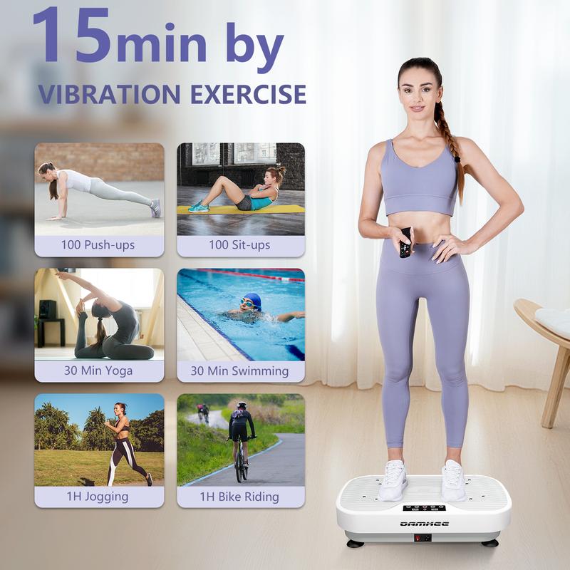 DamKee Shake Machine Vibration Plate Exercise Machine, 265 Ibs capacity, 9 Modes for Whole Body Workout vibrationboard for Calories Burning& Shaping, Wellness