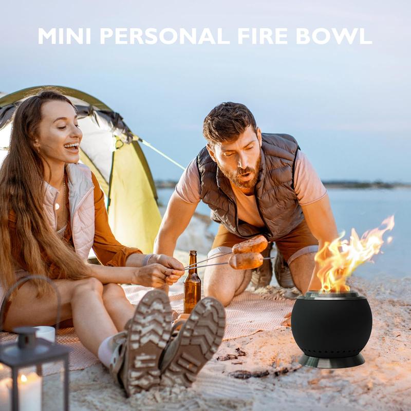 Tabletop Fire Pit, Low Smoke Outdoor Mini Fire Pit Fueled by Pellets or Wood with Travel Bag Cook Grid Portable Fire Pit for Urban & Suburbs Camping