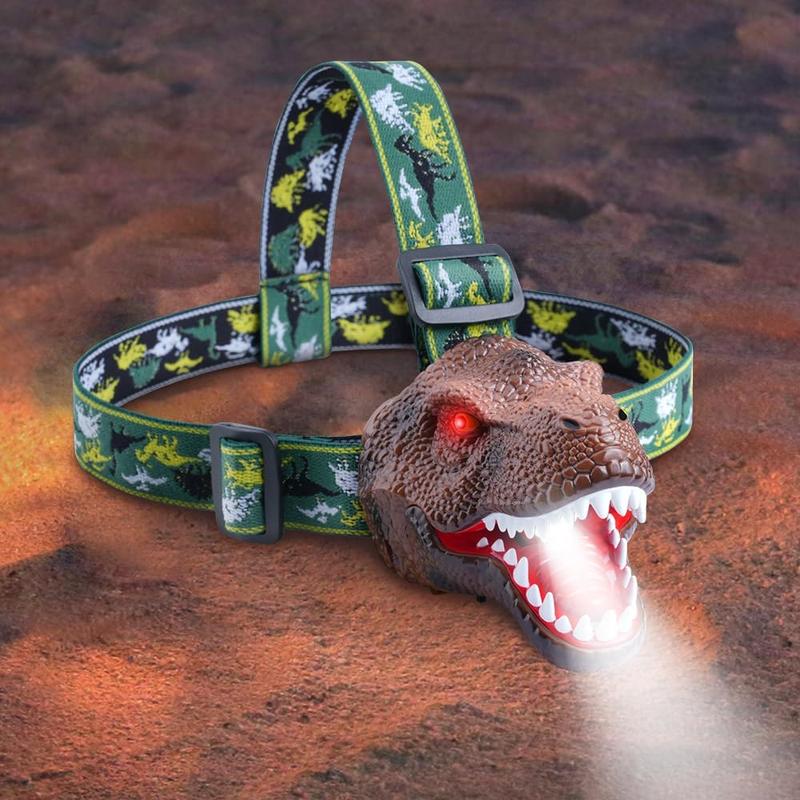 USB Rechargeable Dinosaur Head Design Headlamp, Outdoor Camping Headlight, 90° Rotating Outdoor LED Night Light