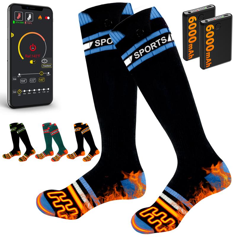 Heated Socks Rechargeable with 12000mAh Batteries for Men Women, App & Battery Control, Washable, Perfect for Skiing, Hiking, Hunting and Outdoor Work