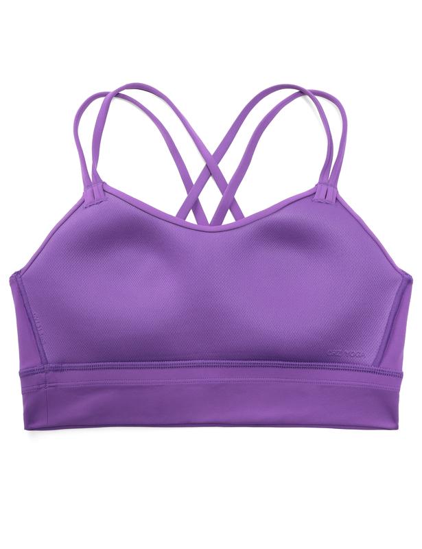 CRZ YOGA Womens Butterluxe Strappy Longline Sports Bra - Molded Cup Double Spaghetti Strap Workout Bra Yoga Crop Tank Top