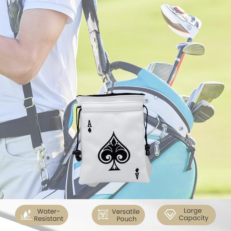 Golf Valuables Pouch, Golf Pouch Bag With Drawstrings, Golf Tee Bag Pouch, Golf Ball Bag For Men Women, Sports & Outdoor Accessories