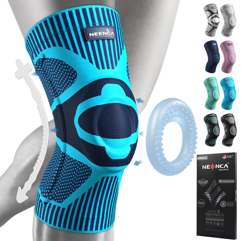 NEENCA  Knee Sleeve for Runner, Workout, Gym, Basketball, Volleyball, Hiking Spicy Dill Breathable Sponge Knee Pads