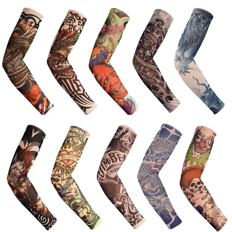 10 PCS of Tattoo Arm Sleeves, Unique Sleeves, Sun Resistant Cooling Sleeves Sports Accessories, UV Protection Cover sport arm