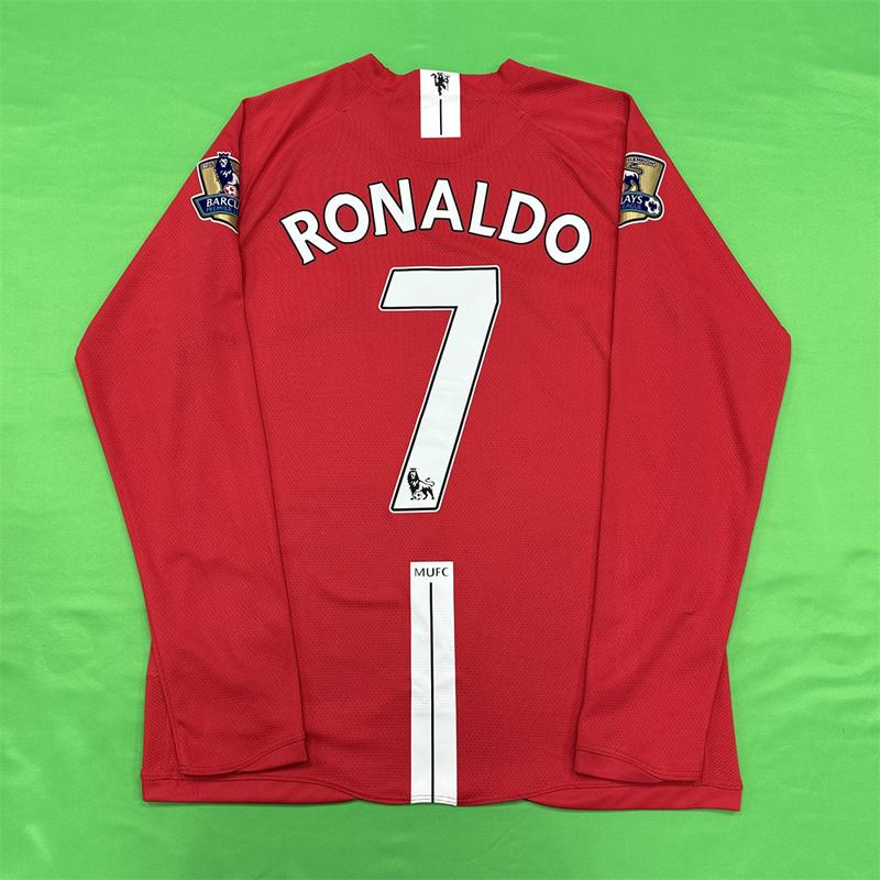 Nike 0809 Manchester United Away Retro Long Sleeve Soccer Jersey No. 7 Ronaldo