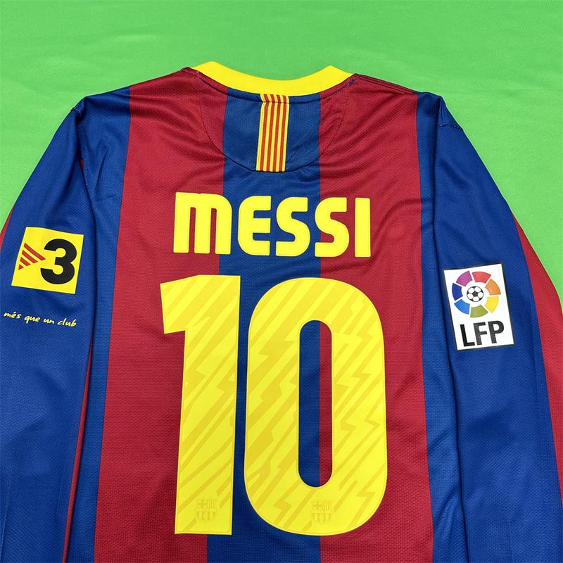 Nike 10-11 Season Barcelona Home Short Sleeve Soccer Jersey  Messi Long Sleeve Vintage Barcelona Jersey