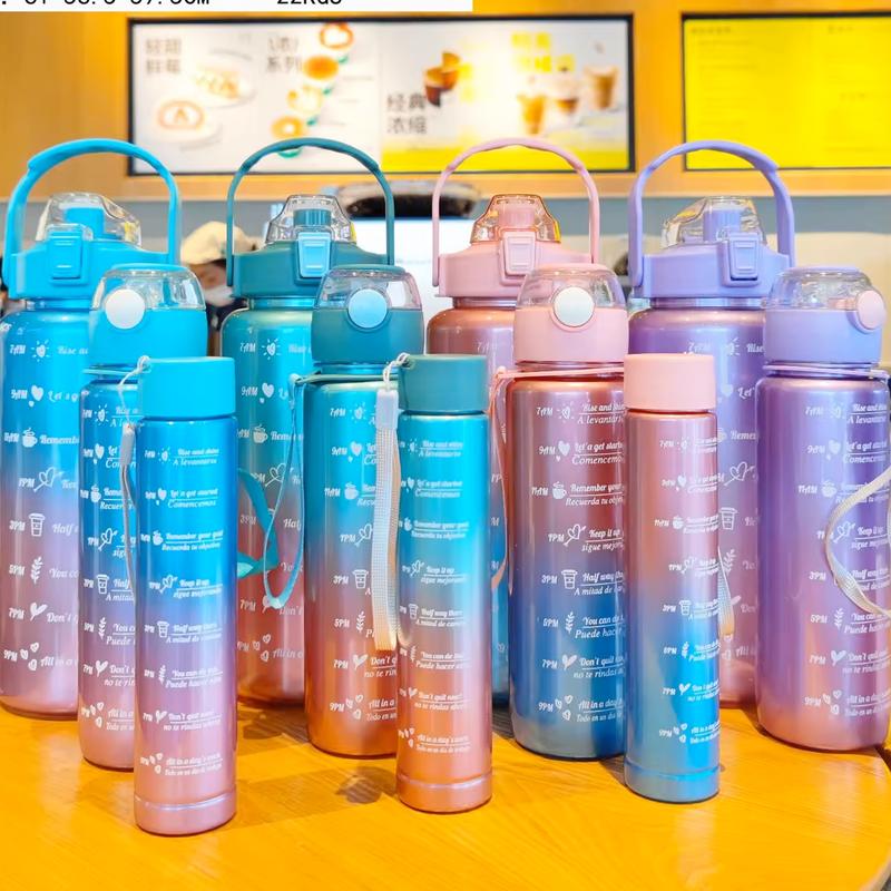 Water Bottle set of 3  2000ML, 700ML & 300ML Mice Powder Coating High Quality Cup Leak proof plastic outdoor sports water bottle for home gym