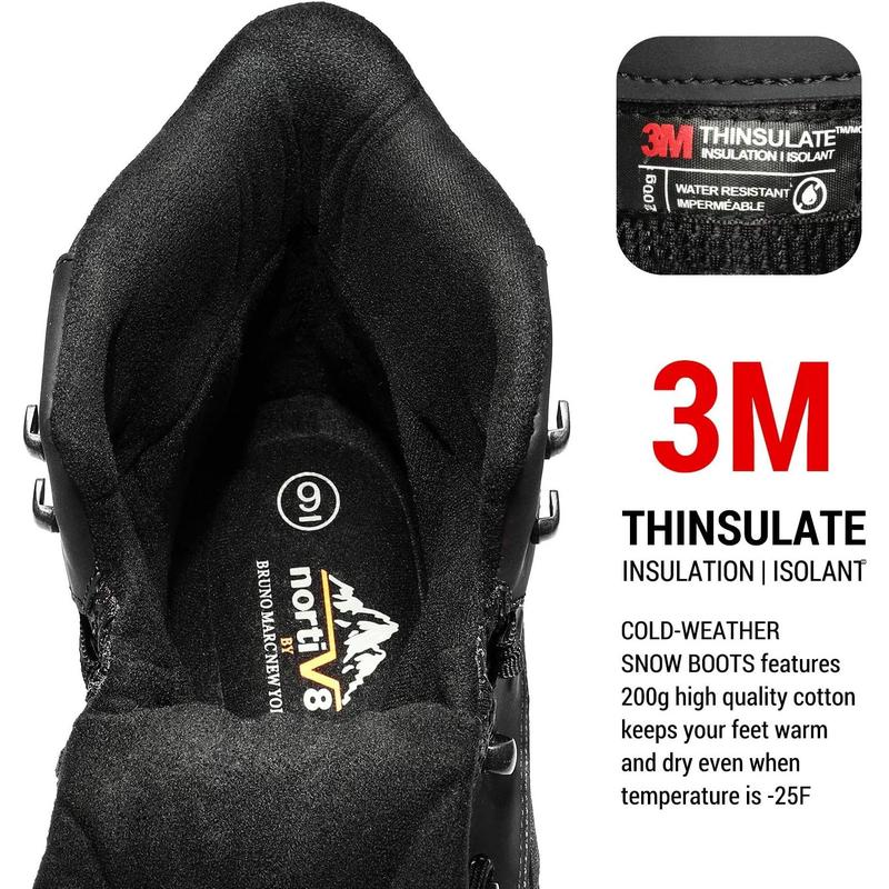 Men's Insulated Waterproof Construction Hiking Winter Snow Boots