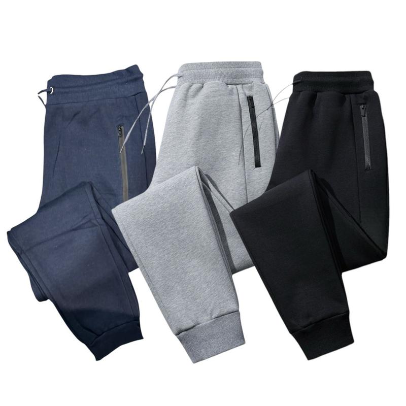 Benben Men's Fleece Joggers - Navy, Grey, and Black - 3-Pack