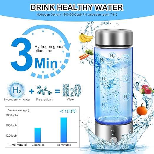 Hydrogen water bottle hydrogen water generator water glass cup rich in hydrogen bottle for school gym outdoor travel