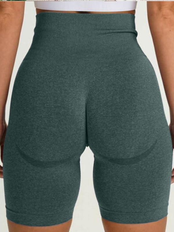 Women's Solid High Waist Sports Gym Shorts, Casual Comfy Breathable Quick Drying Skinny Shorts for Yoga Gym Workout Running, Ladies Sportswear Bottoms for Summer