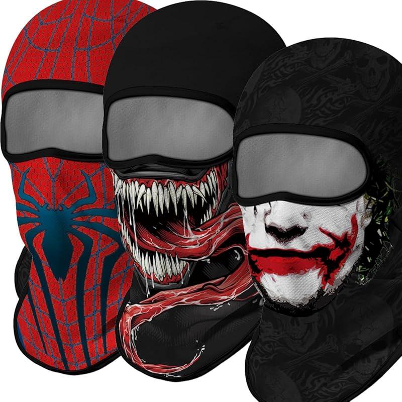 3count Balaclava Ski Mask Motorcycle Full Face Mask Outdoor Tactical Hood Headwear Mask Unisex for Cycling Halloween Windproof