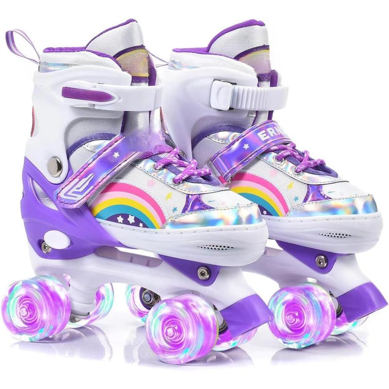 Roller Skates, Roller Skates,Girls Roller Skates,4 Size Adjustable  Roller Skates with Light up Wheels for for Beginner  Girls & Boys