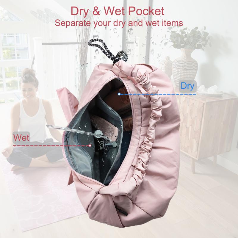 WOLT | Gym Bag For Women -Yoga Mat Bag with Shoe Compartment,Women's Overnight Travel Backpack with Yoga Mat Holder and Wet Pocket,Fitness Bags with Yoga Mat Fastener