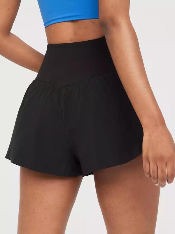 Women's Plain High Waist Athletic Sports Shorts, Back To School Outfits, Casual Sporty Shorts for Tennis Running Gym Workout, Fall Outfits, Ladies Sportswear Bottoms for Fall, 90s Clothes