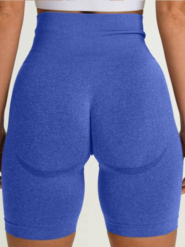 Women's Solid High Waist Sports Gym Shorts, Casual Comfy Breathable Quick Drying Skinny Shorts for Yoga Gym Workout Running, Ladies Sportswear Bottoms for Summer