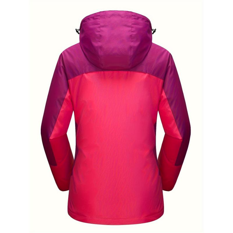 Women's 3-in-1 Winter Coats Snow Ski Jacket Water Resistant Fleece Lined Winter Jacket Parka Windproof Hiking Hooded Coat Multi-pocket Winter Camping Parka Wear Resistant Snowboarding Warm Fleece Jacket