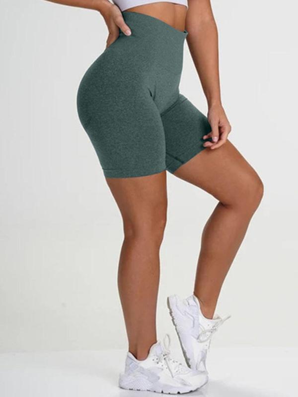 Women's Solid High Waist Sports Gym Shorts, Casual Comfy Breathable Quick Drying Skinny Shorts for Yoga Gym Workout Running, Ladies Sportswear Bottoms for Summer