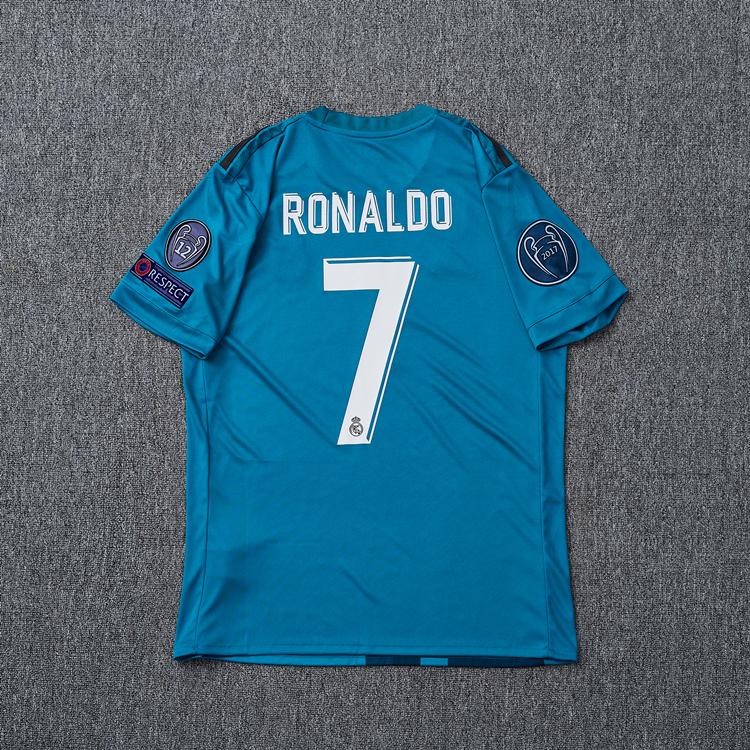 17-18 Madrid retro away jersey fan version short sleeved # 7 Cristiano Ronaldo Champions League football jersey