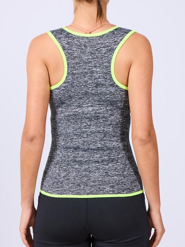 Women's Solid Zipper Sauna Tank Top, Sporty Sleeveless Top for Workout Gym Exercise, Ladies Sportswear for All Seasons