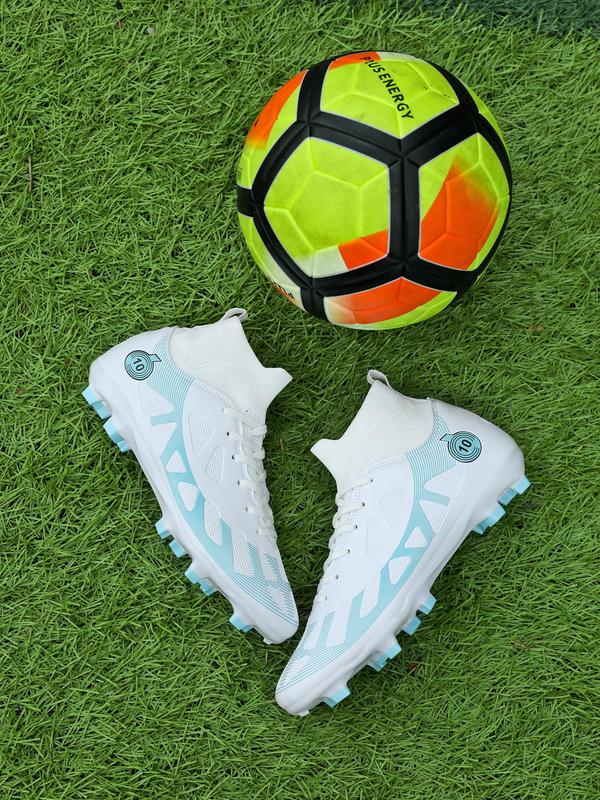 Unisex Colorblock Soccer Cleats, Lace Up Soccer Shoes, High Top Football Shoes, Professional Training Sneakers for Outdoor Sports, Indoor Soccer Shoes, Soccer Cleats, Football Accessories, Summer Outfits 2024, Soccer Shoes