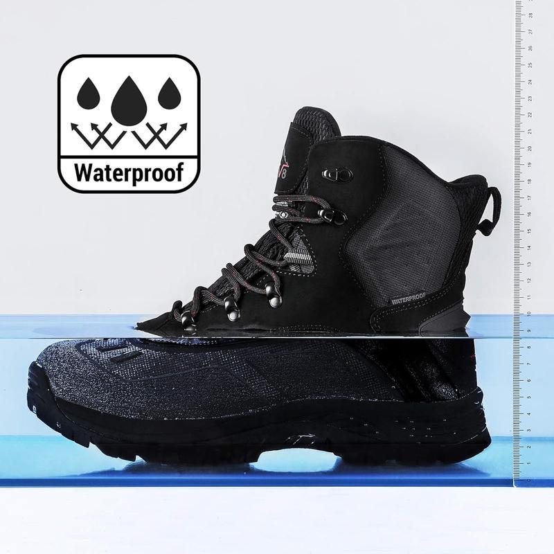 Men's Insulated Waterproof Construction Hiking Winter Snow Boots