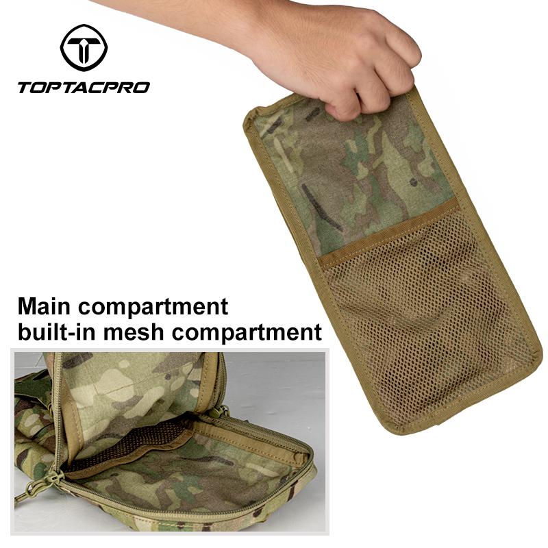 TOPTACPRO Hydration Pouch with Inner Bladder for 1L Water Bag Laser-Cut MOLLE Hydration Pouch for Hiking Biking Running and Climbin 500D Nylon 8504