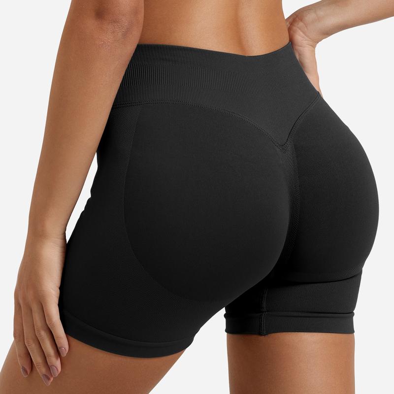 YEOREO Women Workout Gym Impact Shorts Hidden Scrunch Butt Lifting Seamless Shorts training gymnastics athletic shorts biker short