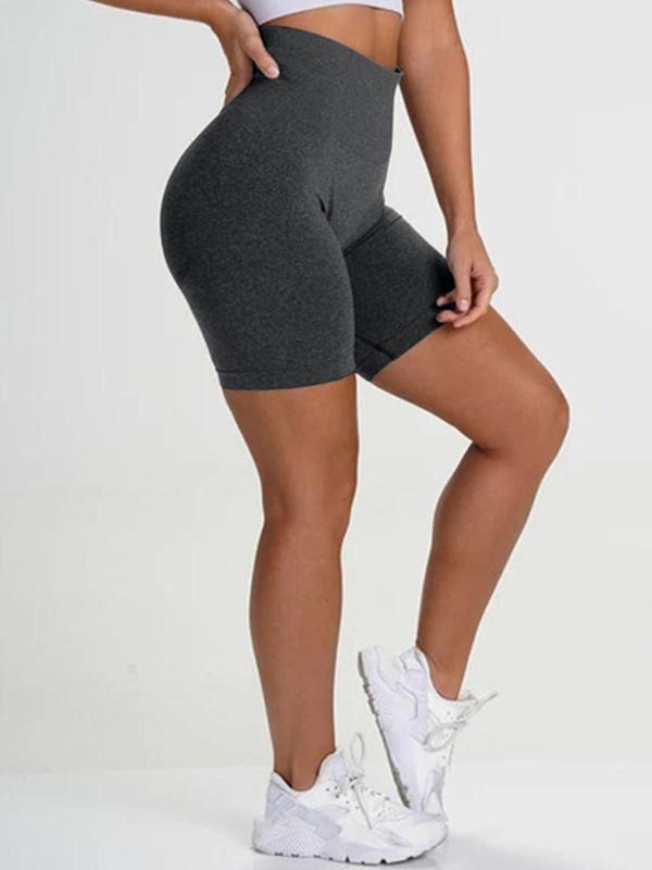 Women's Solid High Waist Sports Gym Shorts, Casual Comfy Breathable Quick Drying Skinny Shorts for Yoga Gym Workout Running, Ladies Sportswear Bottoms for Summer
