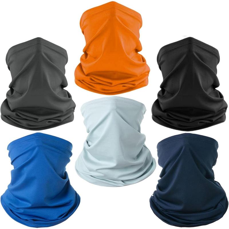 6 Pack Neck Gaiter Balaclava Bandana Gator Face Mask Scart Cover Breathable Sun Protection Headwear for Men Women