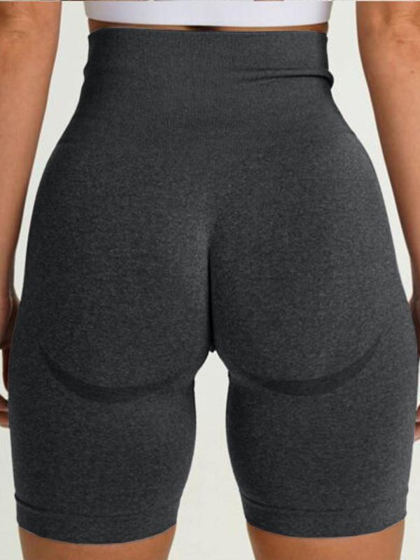 Women's Solid High Waist Sports Gym Shorts, Casual Comfy Breathable Quick Drying Skinny Shorts for Yoga Gym Workout Running, Ladies Sportswear Bottoms for Summer
