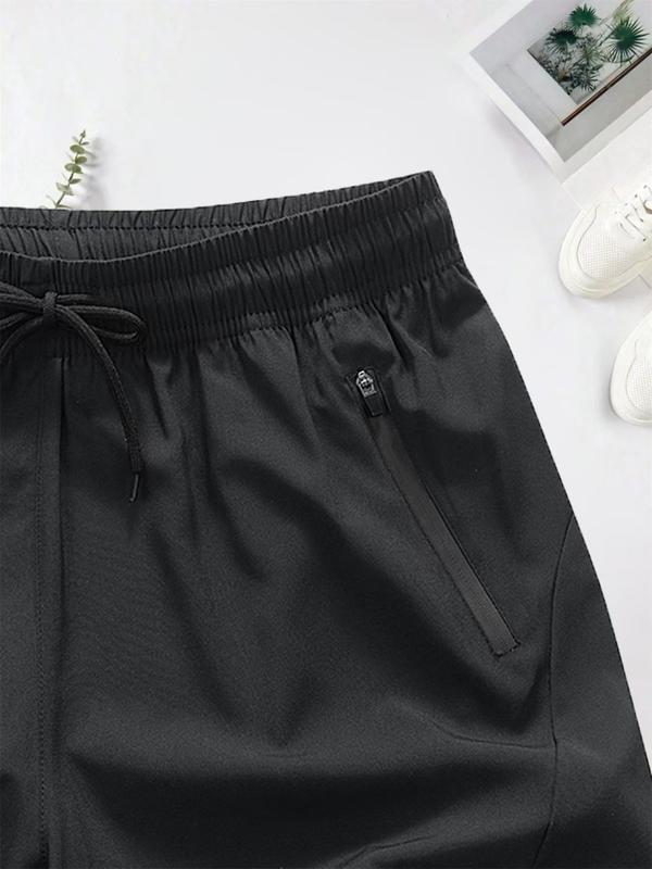 Men's Letter Print Drawstring Waist Athletic Sports Shorts, Quick Drying Breathable Back To School Track Shorts for Outdoor Wear, Casual Men's Bottoms for All Seasons, Fall Clothes