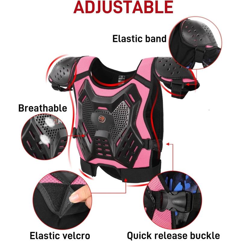 Dirt  Gear Armor Vest Suit,  Chest Protector with  Elbow Pads, Youth Riding Protective Gear for Motocross Cycling Skating Ski Off-Road