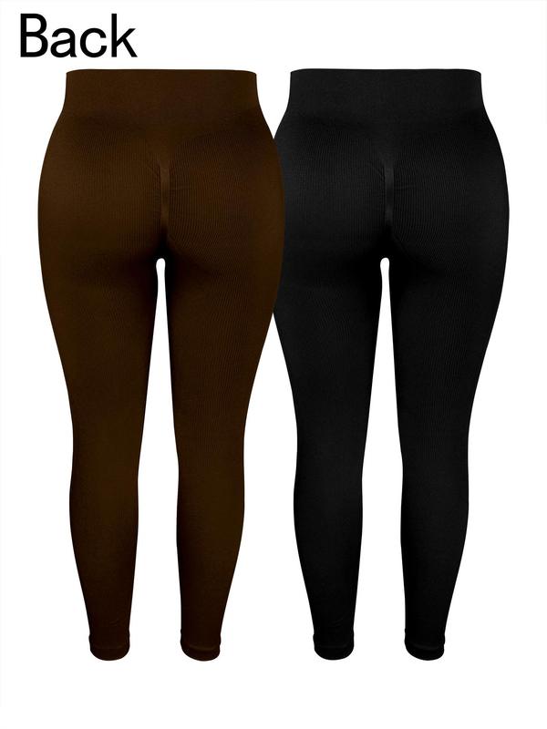  Solid High Waist Sports Leggings, Sporty Comfy Breathable Tummy Control Butt Lifting Skinny Pants for Yoga Gym Workout Running, Women's Sport & Outdoor Clothing for All Seasons