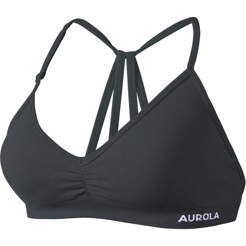 AUROLA Mercury Workout Sports Bras Women Athletic Removable Padded Backless Strapy Minimal Crop Top