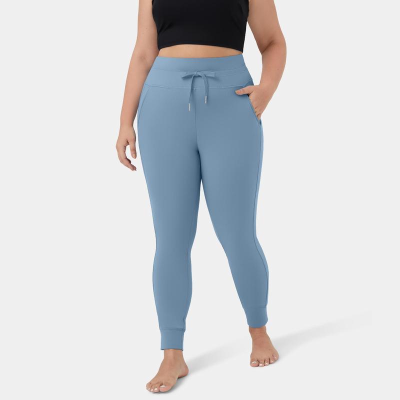 Halara Softlyzero™ Airy High Waisted Drawstring Side Pocket Plain Full Length Cool Touch Plus Size Joggers-UPF50+